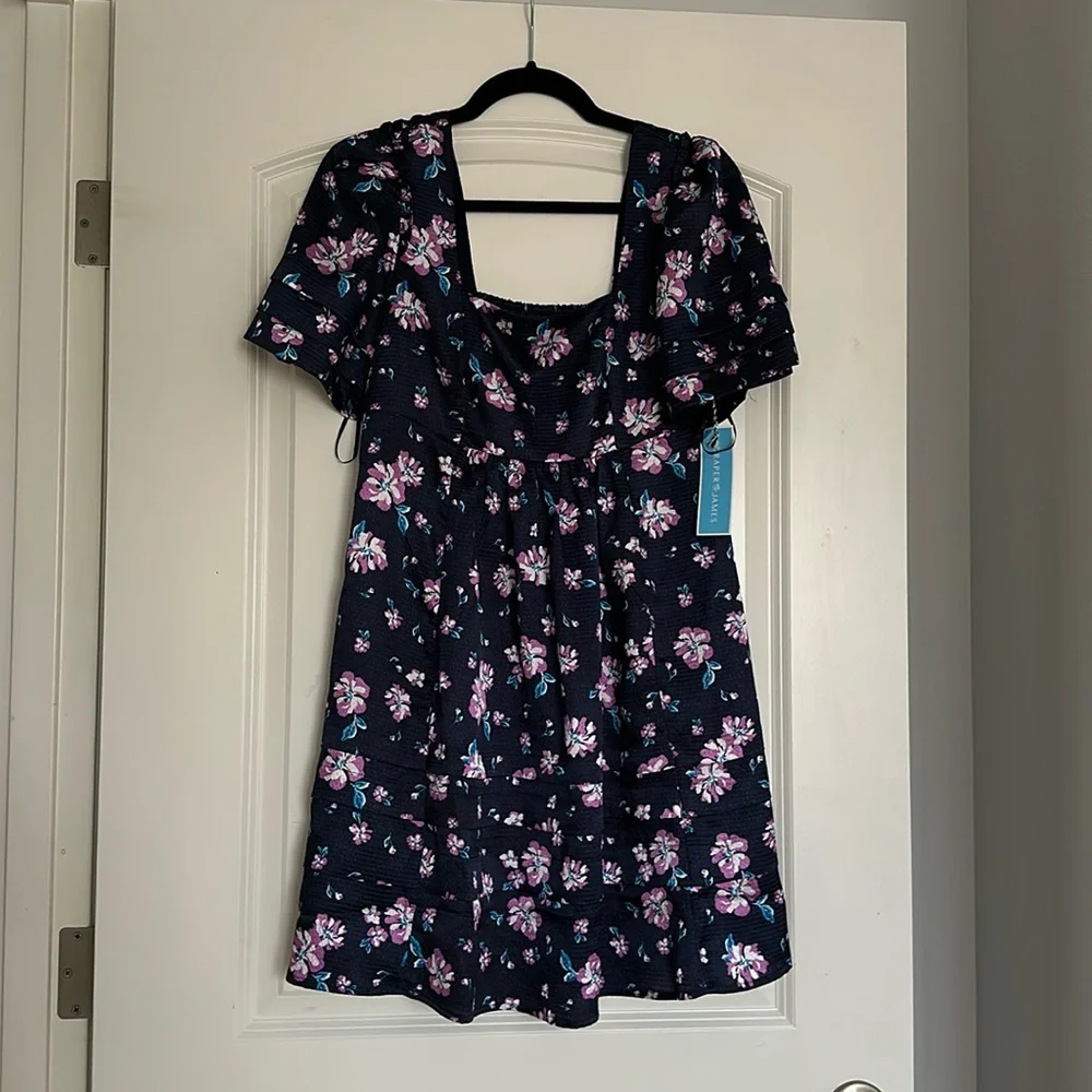 Draper James Crushed Satin Floral Dress - XS